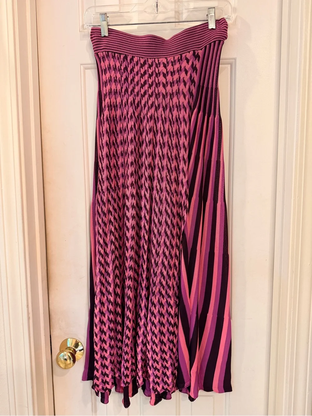Zara Bold Dynamic Print Pleated Sweater Skirt Pink & Marion Midi Skirt, Sz S - Picture 14 of 14
